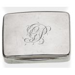 A George III Provincial Silver Snuff Box, Robert Cattle & James Barber, York, 1807, rectangular with