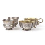 A Pair of Russian Silver Vodka Cups, Alderman's mark of Fedor Petrov, and two other master's