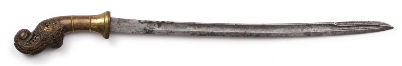 A 19th Century Nias ''Balato'' (Sword), Sumatra, the 55.5cm single edge straight back steel blade