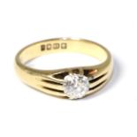 An 18 carat gold solitaire diamond ring, estimate diamond weight 0.70 carat approximately Finger