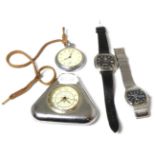 A stainless steel gents Tissot automatic wristwatch, Rotary wristwatch, a pocket watch and a desk