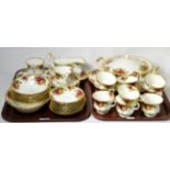 A Royal Albert Old Country Roses service, six settings (approx 41) (on two trays)