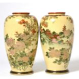 Pair of Japanese Satsuma pottery vases