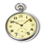 A military open face pocket watch signed Jaeger Le Coultre, marked 'G.S.T.P. 281699' to the reverse