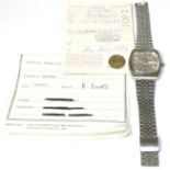 A stainless steel automatic wristwatch, signed Omega, Seamaster