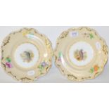 A pair of 19th century Davenport Longport porcelain plates, shaped circular form and handpainted