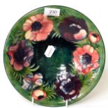 Moorcroft pottery Anenome pattern circular plate