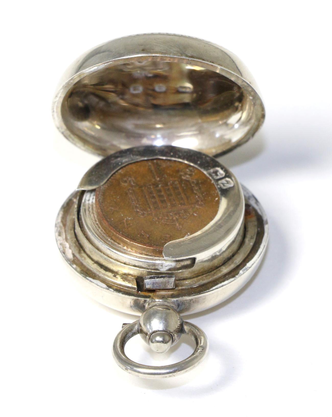 Silver sovereign case, engine engraved