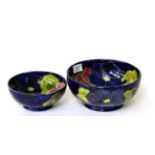 Two Walter Moorcroft Clematis pattern bowls