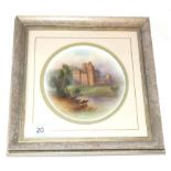 A Royal Worcester Stinton Porcelain Plaque, 1936, painted by Harry Stinton with a view of Brougham