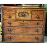 ~ A George IV Mahogany Straight Front Chest of Drawers, 2nd quarter 19th century, with four small