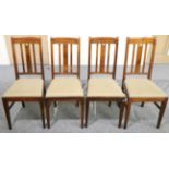 A Set of Ten Oak Dining Chairs, stamped Gillows and numbered 52291, early 20th century, seven chairs