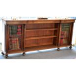 A Mahogany Dwarf Bookcase, 3rd quarter 19th century, of inverted breakfront form, with two