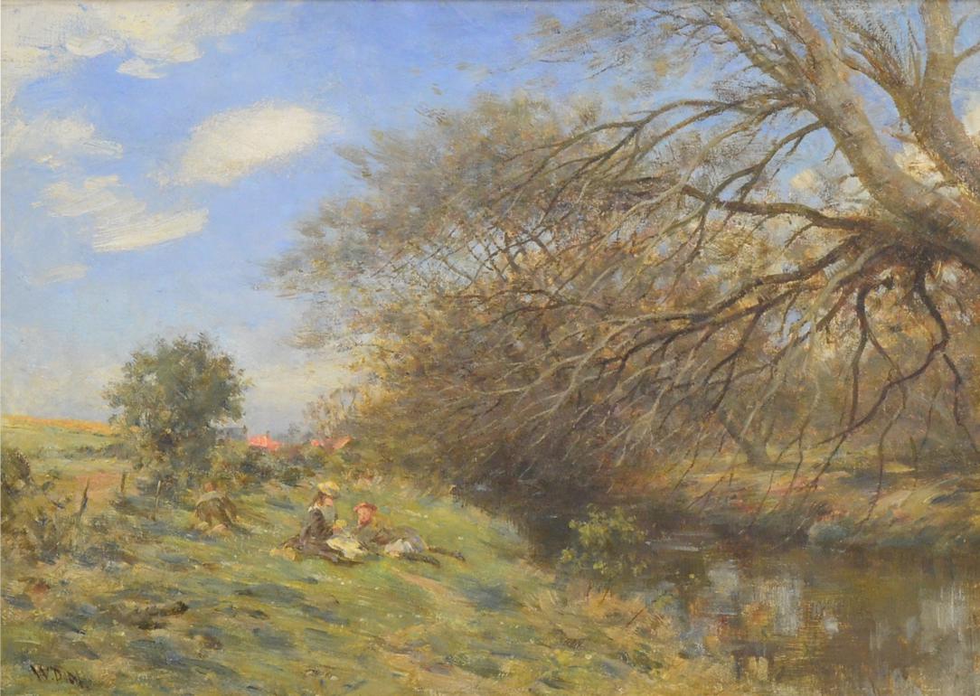 William Darling McKay RSA (1844-1924) ''River Tyne at Haddington'' Initialled, inscribed, oil on