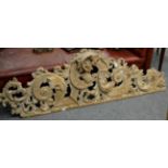 ^ An 18th Century Carved Limewood Pediment, with acanthus scrolls, 164cm diameter