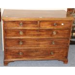 ~ A George III Mahogany and Pine Lined Straight Front Chest of Drawers, early 19th century, of two