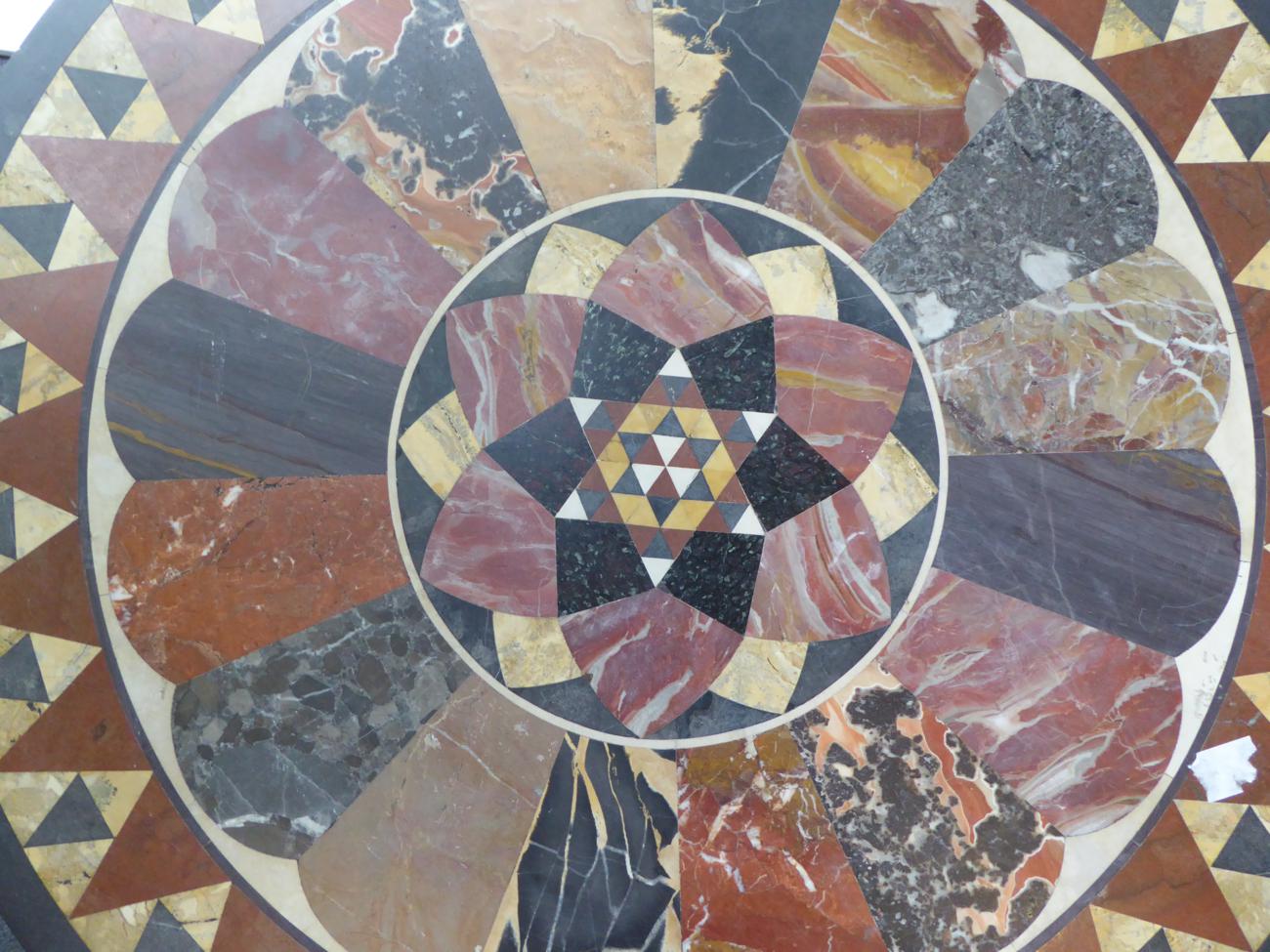 A Circular Specimen Marble Table Top, made up of various marbles surrounded by a geometric - Image 3 of 3