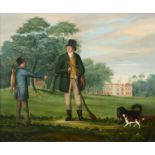 English School (19th century) Gentleman gamekeeper in a country park Oil on canvas, 60cm by 72.5cm