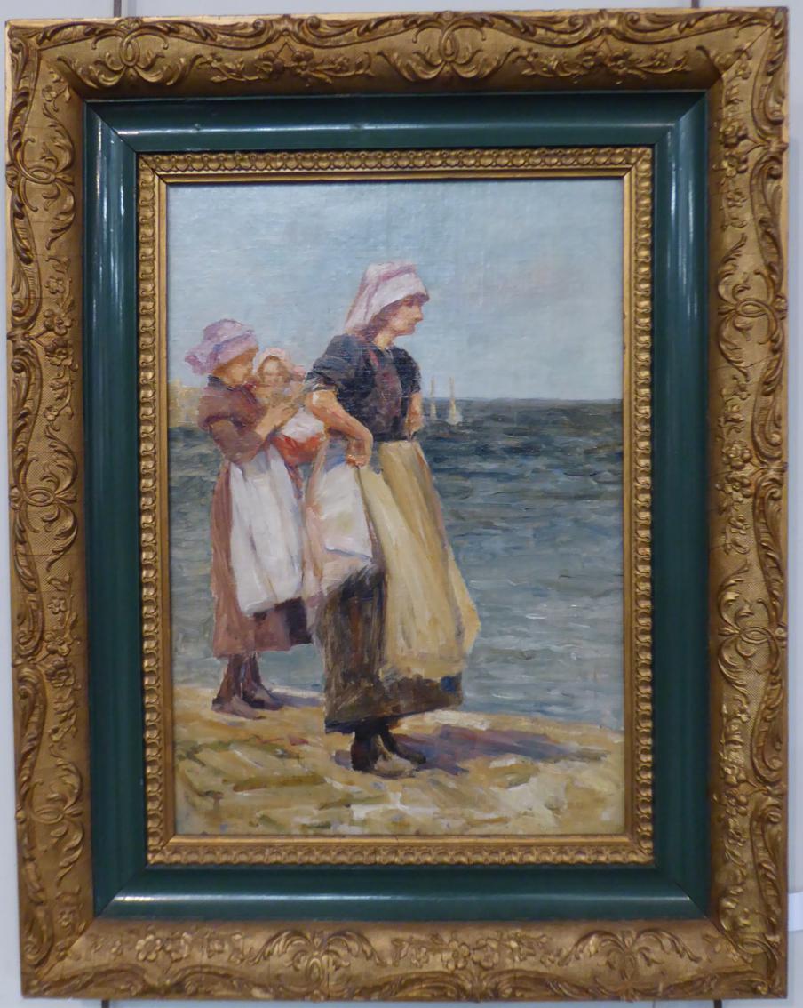 Robert Jobling (1841-1923) Looking out to sea Signed, oil on canvas board, 34.5cm by 24cm - Image 2 of 5