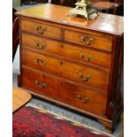 ~ A George III Mahogany Five Drawer Straight Front Chest of Drawers, late 18th century, the