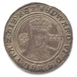 Edward VI Shilling fine silver issue, facing bust, MM tun; rev. light scratches across & above