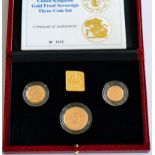 3-Coin Gold Proof Collection 1994 comprising £2 'Tercentenary of the Bank of England,' sovereign &