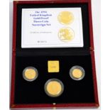 3-Coin Gold Proof Collection 1995 comprising: £2 '50th Anniversary End of WWII,', sovereign & half