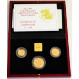 3-Coin Gold Proof Collection 1990 comprising: £2, sovereign & half sovereign, with cert, in CofI,