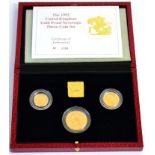 3-Coin Gold Proof Collection 1992 comprising: £2, sovereign & half sovereign, with cert, in CofI,