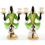 A pair of Murano glass figural candelabra, slight damage (2)