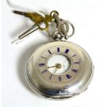 A silver half hunter pocket watch