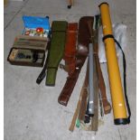 Mixed Fishing Tackle, including Shakespeare 'Beaulite' fly reel, Mitchell 2165 RD reel, plastic