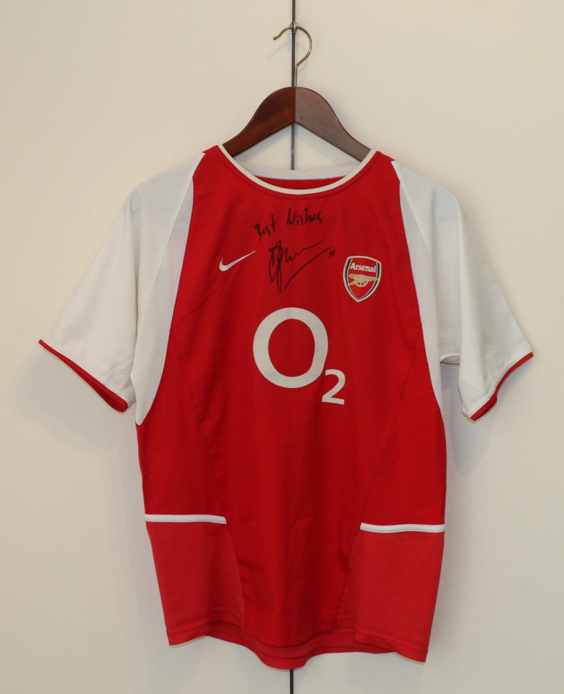 Arsenal Signed Shirt signed by Dennis Bergkamp