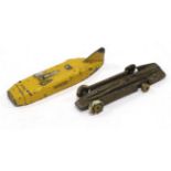 Dinky (Pre-War) 23m Thunderbolt lead body, yellow with lacquered base (F) together with a Johillco