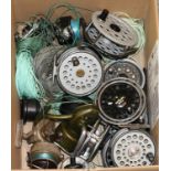 A Collection of Mixed Reels, including Hardy Viscount 130 fly reel, Sealey Twinfish Super Deluxe,
