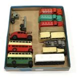 Dinky Light Commercials three Studebaker tankers, Streamlined fire engine, Luxury coach, Observation