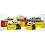 Dinky Police Vehicles 287 Transit Accident Unit, 255 Ford Zodiac and 250 Mini Cooper; together