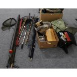 A Quantity of Fishing Tackle, including waders, boots, clothing, nets, fly tying equipment, fly tins