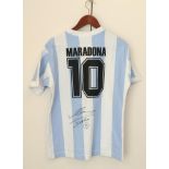 Argentina No.10 Signed Shirt signed by Diego Maradona, with Wonderland Certificate of Authenticity