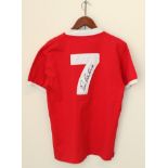 Manchester United No.7 Signed Shirt signed by Eric Cantona, with flyer from event where it was