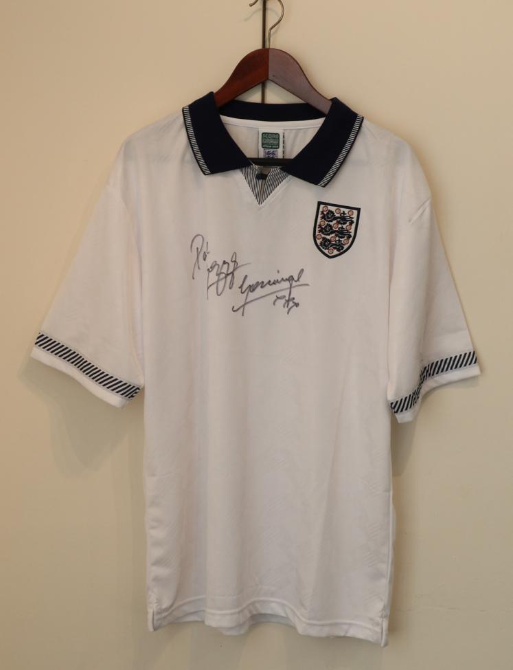 England Signed Shirt signed 'Paul Gazza Gascoigne'
