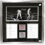 Henry Cooper Signed Boxing Montage, comprising a signed photograph, professional record and two