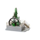 Live Steam Stationary Engine with single vertical cylinder and single flywheel 8'' diameter with