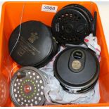 Four Fly Fishing Reels, comprising Hardy 'Marquis #7' in zip case, Hardy 'JLH Ultralite Salmon',