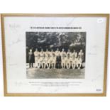 Autographed Photograph Of The Australian Cricket Team Touring Team 1975 with visible signatures in