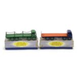 Dinky 905 2nd Foden Chain Lorry green (E-G box F-G) 903 2nd Foden flat with tailboard blue/orange (