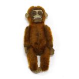 Schuco Articulated Monkey flock covered 4.5'', 12cm (G, lacks one foot)