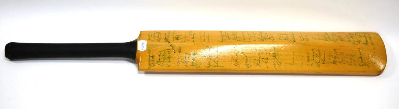 Signed Cricket Bat 1961/62 autographed to face by Australian Tourist including Richie Benaud and