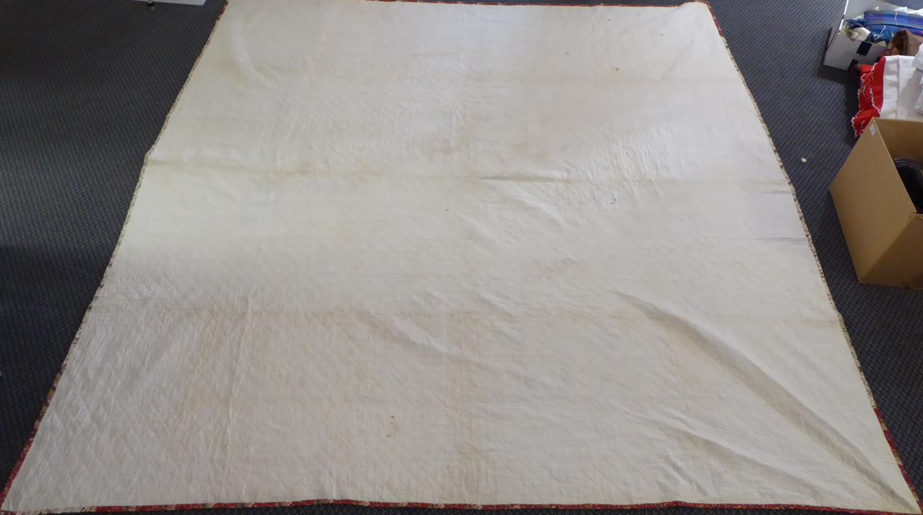 Early 19th Century Pieced Quilt in the Flying Geese Pattern, predominant colours of cream and dark - Image 2 of 9