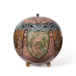 A Japanese Cloisonné Enamel Vase and Cover, Meiji period (1868-1912), of ovoid form, decorated